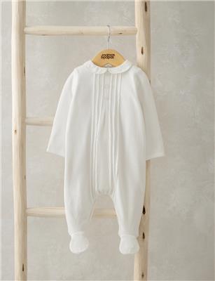 Cotton Rich Velour Sleepsuit (0-6 Mths) | Mamas & Papas | M&S