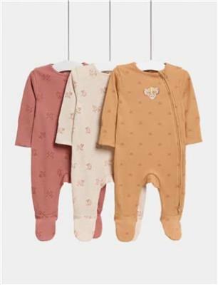 3pk Lion King™ Sleepsuits (7lbs - 3 Yrs) | M&S Collection | M&S