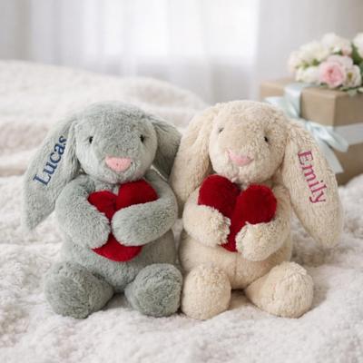 Personalized Embroidered Bunny Plush, Heart, Custom Name, Baby Gift - Etsy Canada