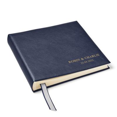 Navy 14-inch Leather Photo Album | Aspinal of London