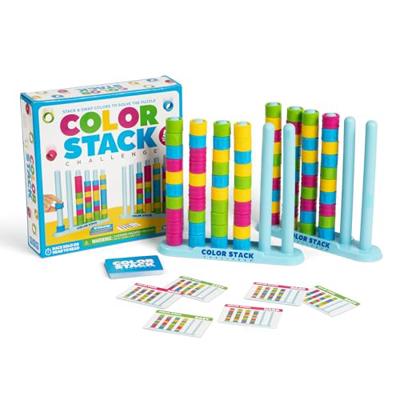 Color Stack Challenge by Relatable – A Fast-Paced Color Matching Puzzle Game for Fun Parties and Family Game Night. Includes 2 Stack Racks, 50 Challen