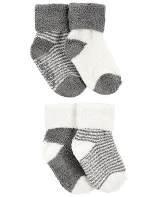Grey/White Baby 4-Pack Chenille Booties | Carter’s Oshkosh Canada