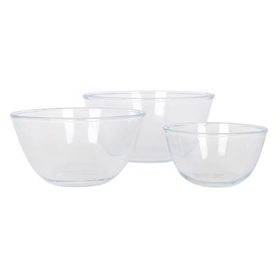 Clear Harbour Housewares Glass Mixing Bowl Set - 3 Sizes - Deep Kitchen Baking Cooking Bowls | Debenhams