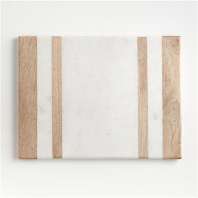 Wood and Marble Inlay Serving Board + Reviews | Crate & Barrel