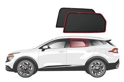 KIA Sportage 5th Generation Car Rear Window Shades (LWB) (NQ5; 2021-Present) - Snap Shades