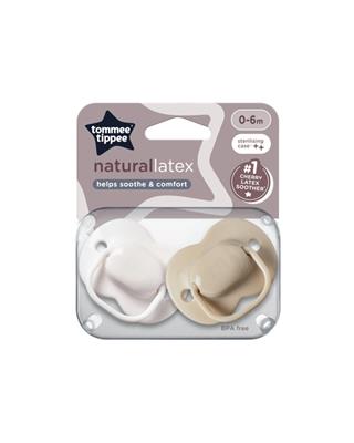 2 Pack Tommee Tippee Natural Latex Cherry Soothers - White and Beige - Kmart