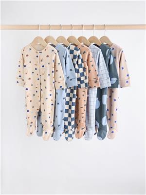Buy Blue Printed Baby Sleepsuits 7 Pack (0mths-2yrs) from the Next UK online shop