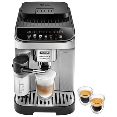 DeLonghi Magnifica Evo Automatic Espresso Maker with Frother & Grinder & Over Ice Function-Silver/Black | Best Buy Canada