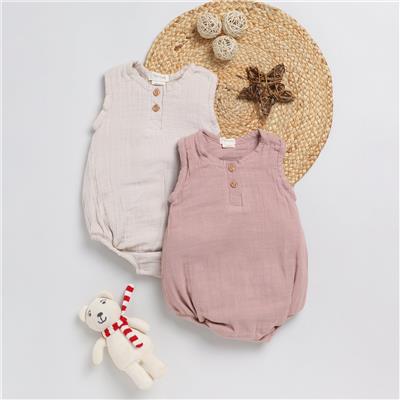 Muslin Bubble Romper - Pack of 2
 – cotandcandybaby