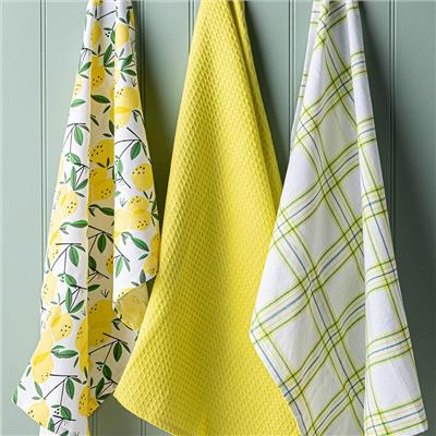 Harman Combo Lemon Tree Cotton Kitchen Towel - Set of 3