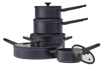 Vida by PADERNO 10-Piece Non-Stick Cookware Set, Black
