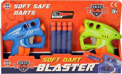 SWAT Team Soft Dart Blaster Set, 2 Toy Guns with 8 Foam Darts, Blue and Green, Age 3+ : Amazon.co.uk: Toys & Games