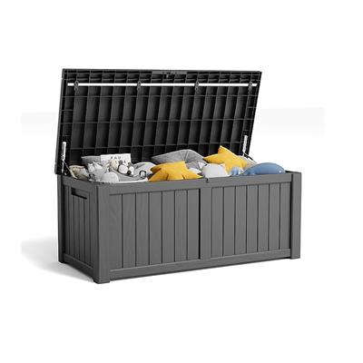 Gaierptone Deck Box 120-Gallon Black Plastic Deck Box in the Deck Boxes department at Lowes.com