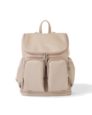 OiOi Signature Nappy Backpack - Oat Dimple Vegan Leather – Serenity Kids
