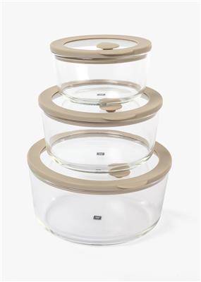 Round Borosilicate Glass Containers 3 Pack | Woolworths.co.za