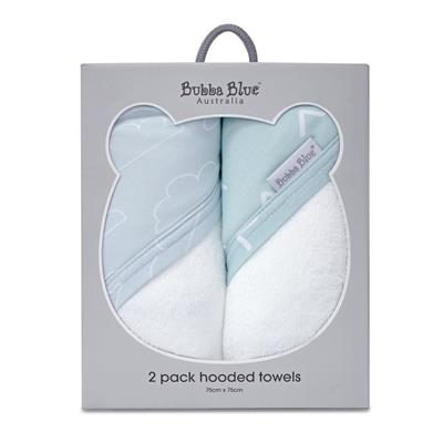 Bubba Blue Nordic 2 Pack Hooded Towel Sky/Mint | Baby Bunting AU