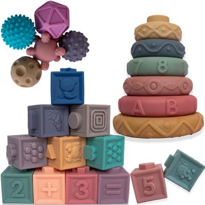 Soft Teething Toy, Stacking Building Blocks, Sensory Balls, 3 in1Montessori | Shop Today. Get it Tomorrow! | takealot.com