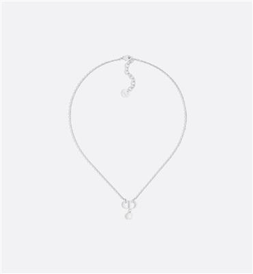 Petit CD Necklace Silver-Finish Metal with White Resin Pearl | DIOR