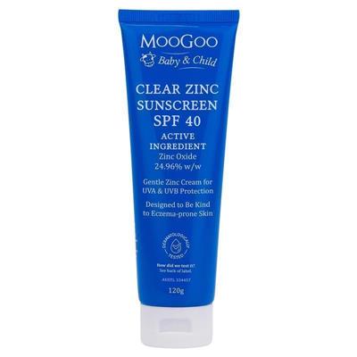 Buy MooGoo Baby And Child Clear Zinc Sunscreen SPF40 120g online at Chemist Warehouse