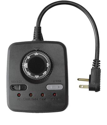 NOMA Outdoor Holiday Light Timer, 4 Light Settings, 3 Grounded Outlets, Black