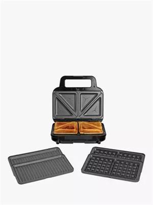 Breville 3-in-1 Sandwich Toaster Ultimate Snack Maker, Black/Silver