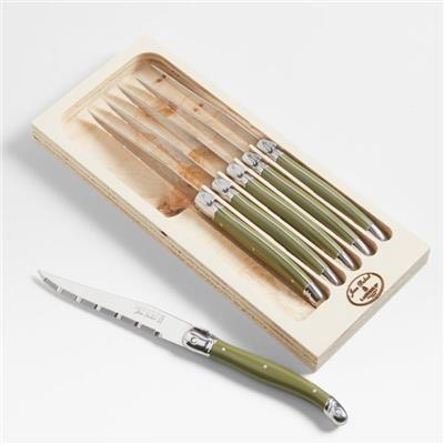 Jean Dubost Laguiole ® Light Horn Steak Knives, Set of 6   Reviews | Crate and Barrel