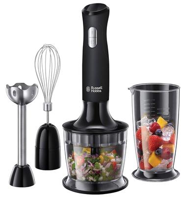 Russell Hobbs Desire 3 in 1 Electric Hand Blender, Fruit & Veg Mini Chopper & Whisk attachment, Stainless steel blending leg, whisk & blades, 500ml ca