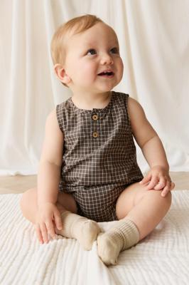 Organic Cotton Archie Playsuit - Coffee Grid
– Jamie Kay USA