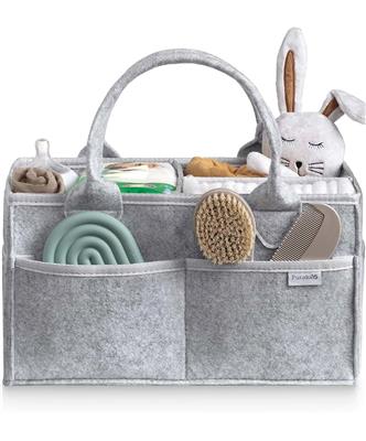 PUTSKA Nursery Storage Basket - Baby Nappy Caddy Organizer for Nappy Station, Newborn Essentials, Baby Shower Gifts and Registry Must-Haves for Boy or