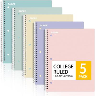 Amazon.com : SUNEE Spiral Notebooks, 1-Subject, 5 Pack, College Ruled Paper, 8 x 10-1/2, 70 Sheets per Notebook,3-Hole Punched Paper, Pink,Purple, Bl