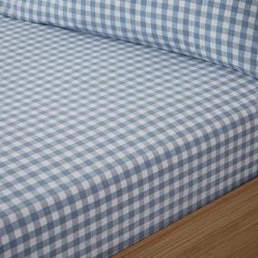 Portloe Gingham Woven 100% Cotton Fitted Sheet | Dunelm