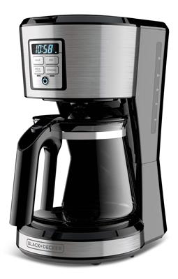Black & Decker Programmable Coffee Maker w/ Glass Carafe, Stainless Steel, 12 Cups