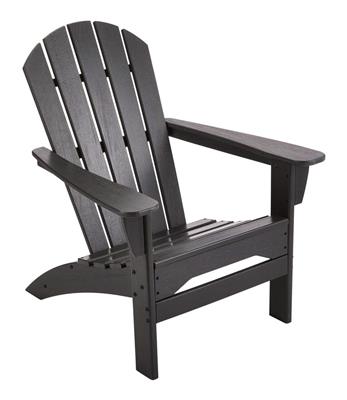 FOR LIVING Eco-Friendly HDPE Outdoor Patio Muskoka Chair, Weather Resistant, Black