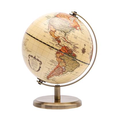 Exerz 14Cm World Globe Mini Antique Globe - Educational/Geographic/Modern Desktop Decoration - 14Cm Diametre Metal Arc And Base Bronzed Colour | Wayfa