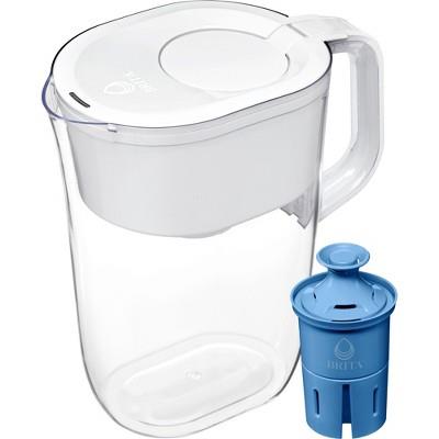 Brita Water Filter 10-Cup Tahoe Water Pitcher Dispenser with Elite Water Filter - White: Easy-Fill Lid, Electronic Indicator : Target