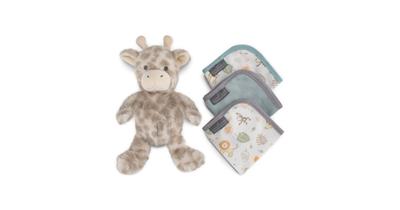 The Little Linen Co. Plush & Washers Gift Set Savanna Giraffe | Baby Bunting AU