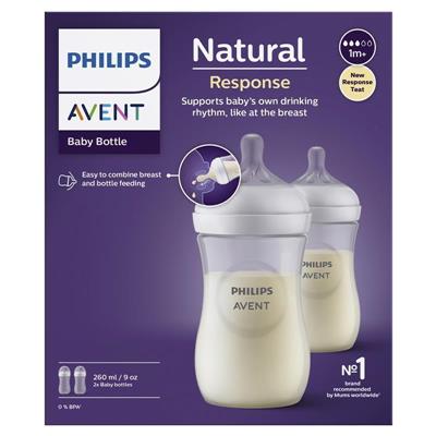 Buy Avent Natural Response Feeding Bottle 260ml 2 Pack online at Chemist Warehouse