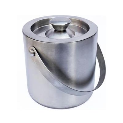 Stainless Steel Double Wall Ice Bucket with Handle & Lid