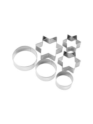 kitchen think cookie cutters 6pc stars & rings | Bash