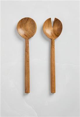Wooden Serving Spoons Set of 2 - Natural 2