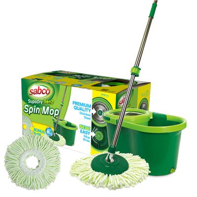 Sabco SupaDry Spin Mop and Bucket Gen2 with Bonus Refill. - Bunnings Australia