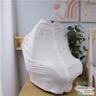 Car Seat Cover - Boho Daisy Pink