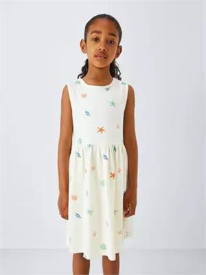 John Lewis Kids Shell Jersey Dress, Multi, 3 years