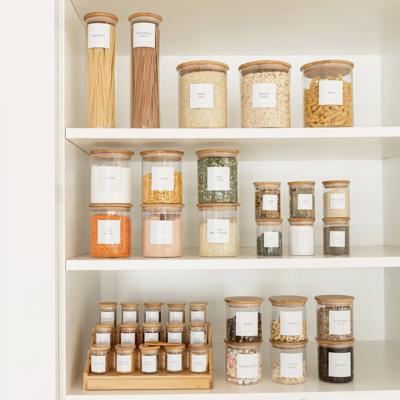 Deluxe Round Bamboo Pantry Container Pack - Little Label Co