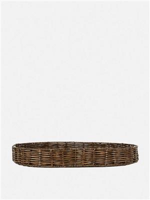Dark Brown Large Woven Round Tray | Primark