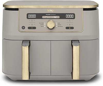 PRIME DAY  - Ninja MAX Dual Zone Digital Air Fryer, 2 Drawers, 9.5L, 6-in-1, Uses No Oil, Air Fry, Max Crisp, Roast, Bake, Reheat, Dehydrate, Non-Stic