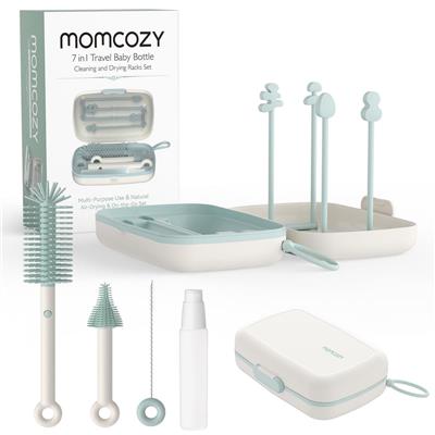 Momcozy 7 in 1 Travel Baby Bottle Cleaning Drying Rack set, MOMCOZY 7in1 Travel Bottle Rack Set - Walmart.ca