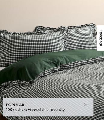 Pure Cotton Gingham Ruffle Bedding Set by M&S