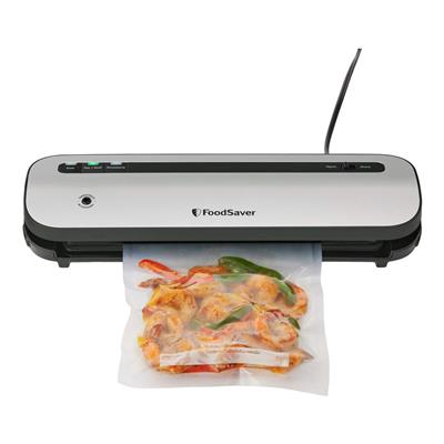 FoodSaver VS1230 Space Saving Vacuum Sealer with Bags & Roll, Stainless Steel