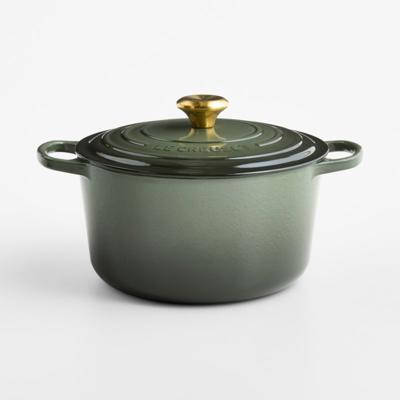 Le Creuset Signature 6.5-Qt. Thyme Enameled Cast Iron Deep Round Dutch Oven + Reviews | Crate & Barrel